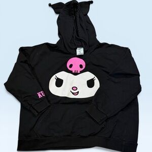 Black & Pink Hooded Sweatshirt
